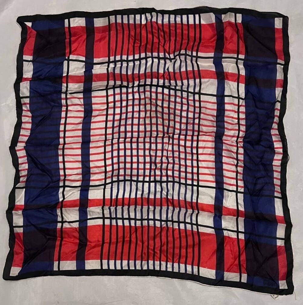Vintage VERA Neumann Pure Silk Hand Rolled Scarf ~ Signed ~ 16" Pocket Scarf